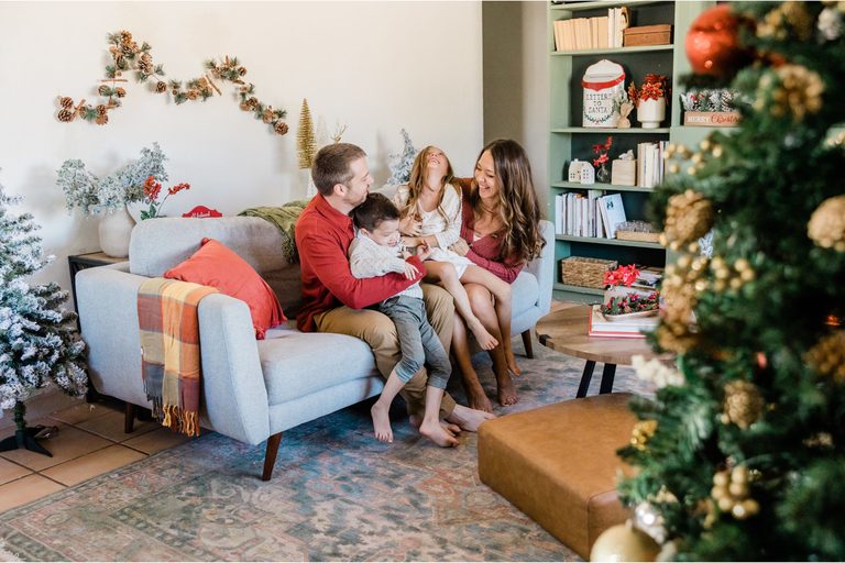 Family spending time together at home, one of the best things to do on Christmas Day.